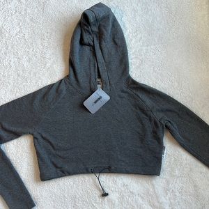 Never worn: Small cropped gym shark hoodie charcoal marl
